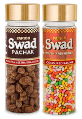 Panjon Swad Khatta Meetha Khajoor & Coloured Saunf Mouth Fresheners 310gm, (155gm *2 Bottles)