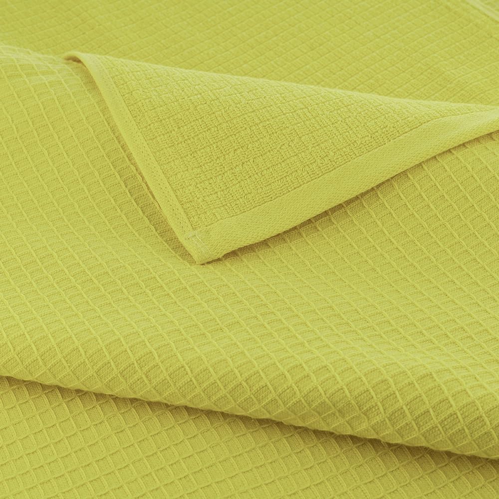 Casa Copenhagen Egyptian Cotton Waffle Large Bath Towel 500 Gsm (Lime Green)