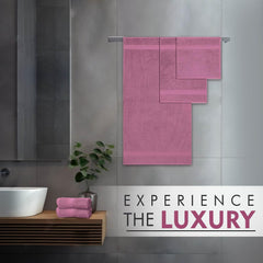 Ambra Linens Highly Absorbent Towel 500 Gsm | 100% Cotton, Soft And Plush, All Seasons Use, Large, Everyday Use, Durable (1hand, 1face, 2bath Towels Set) | Lilac