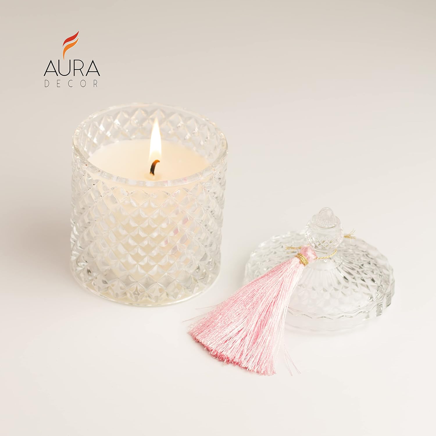 DIAMOND CRYSTAL JAR CANDLE ORGANIC SOY WAX COTTON WICK CANDLE FOR COUPLE DATE