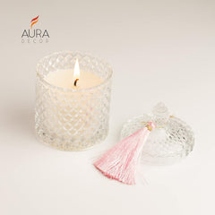 DIAMOND CRYSTAL JAR CANDLE ORGANIC SOY WAX COTTON WICK CANDLE FOR COUPLE DATE