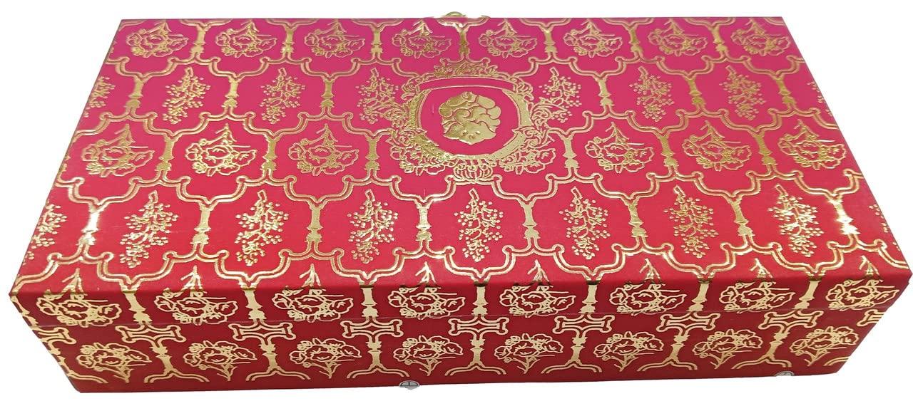 Designer Wodden Fancy Shagun Gift Boxes For Wedding, Shagun Cash Box Or Money Box With Mgi Printing For Wedding, Engagement, Holi, Diwali, Baby Showers, Colour - Pink, Pack Of 2