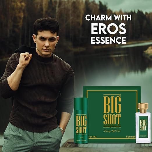 Oscar Luxury Bigshot Deo 150ml 5 Fl.oz. & Perfume 50ml 1.6 Fl.oz. Gift Set (eros) | Premium Long Lasting Perfume For Unisex | Skin Friendly | Eau De Parfum | Valentine Day Gift Combo