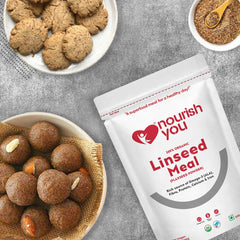 Nourish You Cold Milled Organic Flax Seed Powder Alsi Powder Rich In Omega 3 Fibre, Good Alternative Source Of Omega 3, 6 Fatty Acids | 200gm 0.4lbs Each Pack Of 5