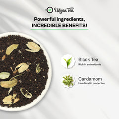 Udyan Tea Elaichi Chai - 250gm, 8.8 Ounce | Premium CTC Black Tea With Aromatic Cardamom - Handcrafted Small Batch Blend For Immunity & Stress Relief | High Caffeine