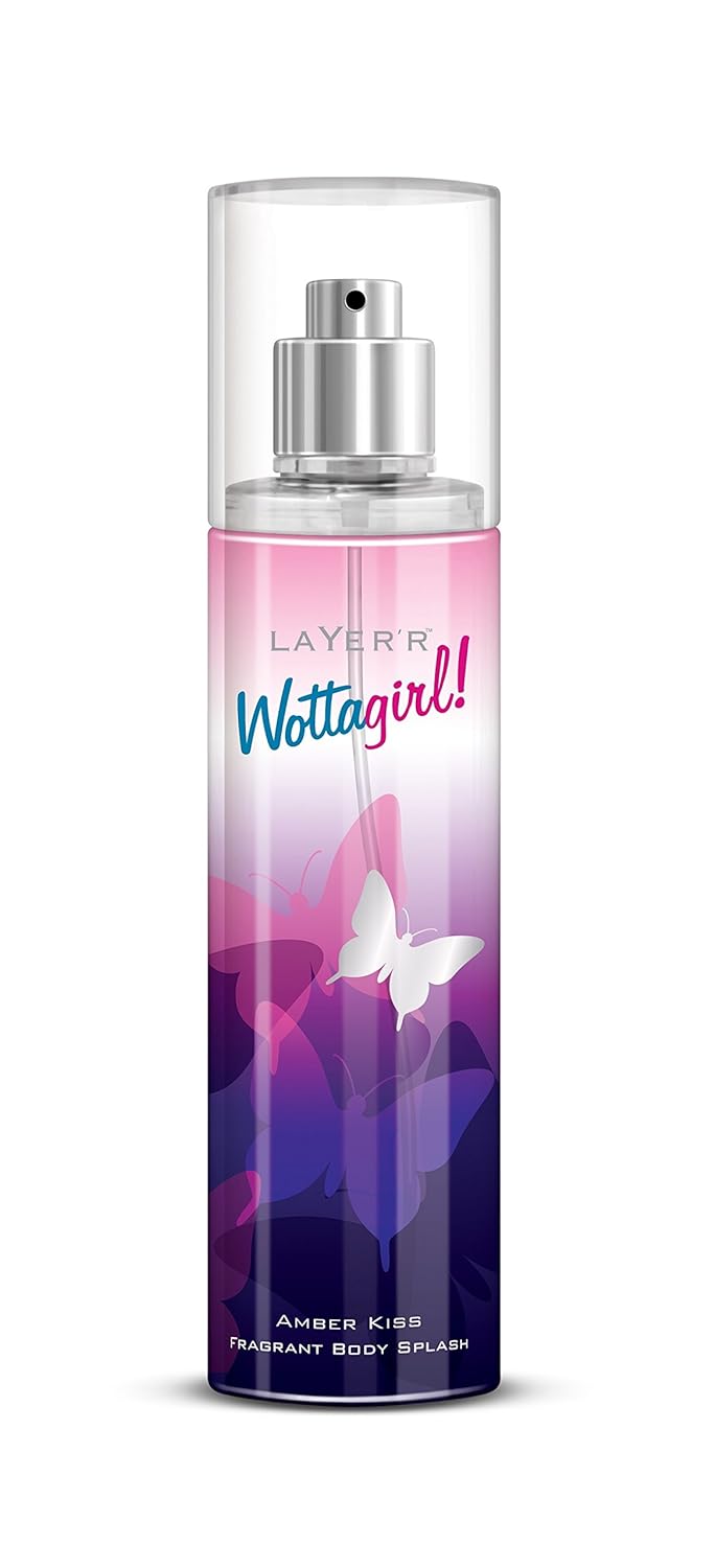 Layer'r Wottagirl Secret Crush + Amber Kiss Floral & Fragrant Body Splash Each 135ml 4.56 Fl.oz. | Combo Of 2