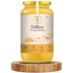 Organic Natural A2 Desi Hallikar Cow Ghee By Curdley | Great Source Of Energy Healthy & Nutrients Desi Cow Ghee For Weight Managements | (1 Litr) 33.8 Ounce Jar Pack