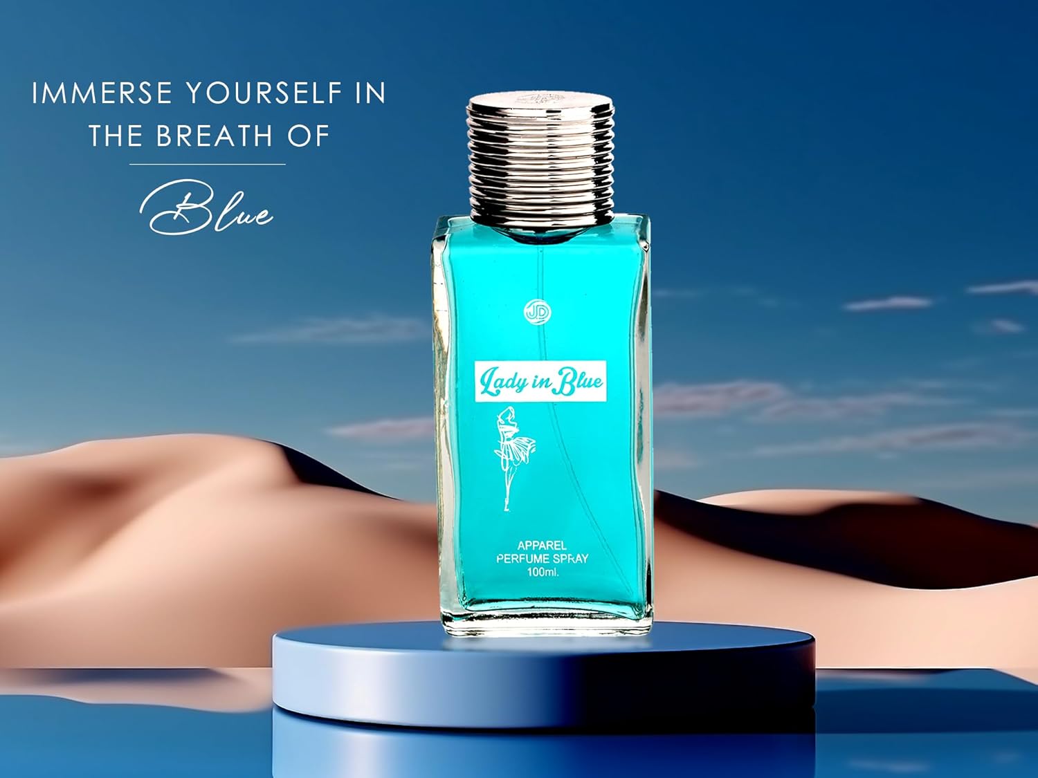 JD International Lady In Blue Apparel Perfume For Women With Long Lasting Fragrance - 100ml, 3.4 Fl.oz. | Perfume For Women
