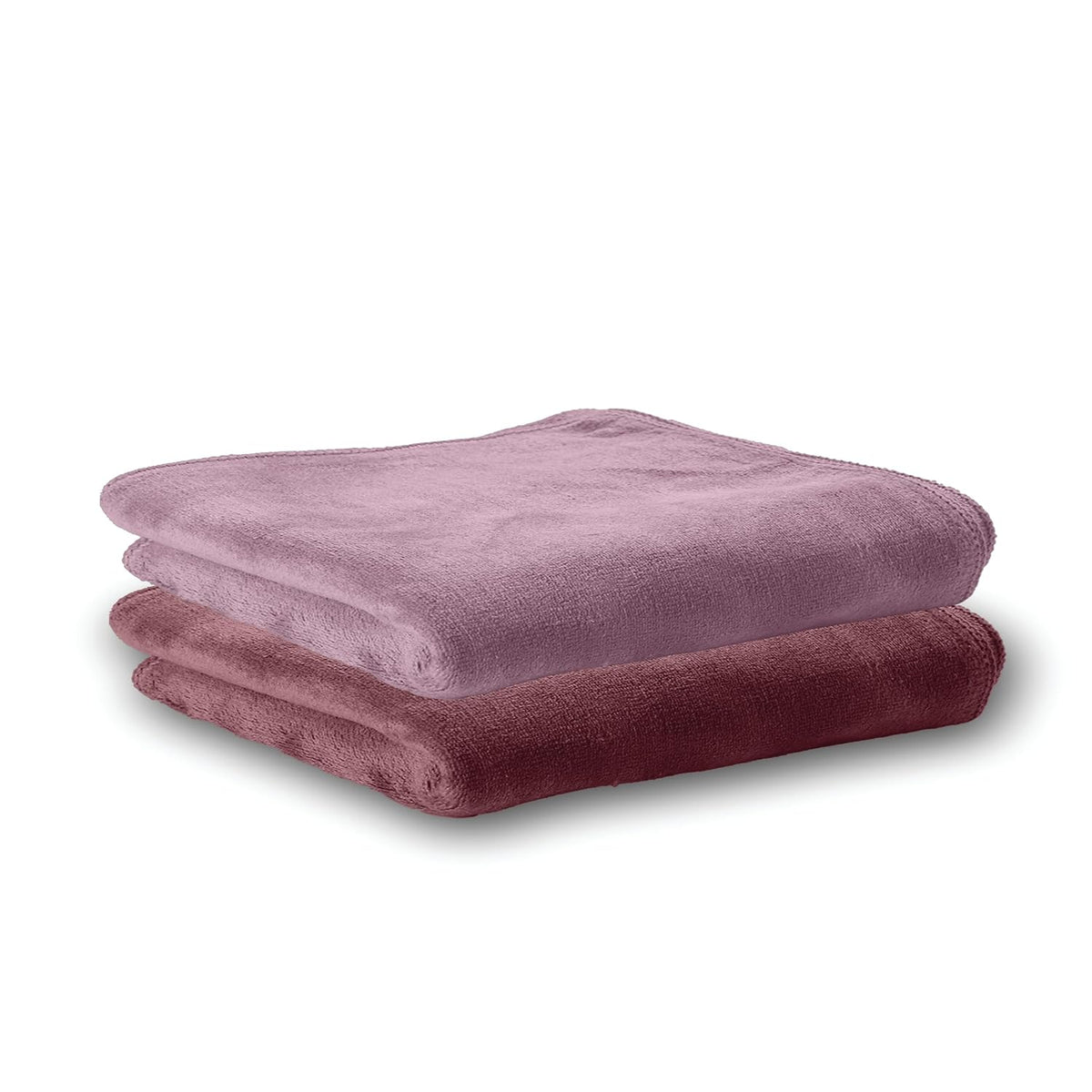 Housse Microfiber Hand Towel 400 Gsm | Premium Quality Towels Ultra Absorbent & Anti-Bacterial For Gym (Rose Taupe & Nirvana Purple) - Pack Of 2