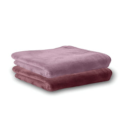 Housse Microfiber Hand Towel 400 Gsm | Premium Quality Towels Ultra Absorbent & Anti-Bacterial For Gym (Rose Taupe & Nirvana Purple) - Pack Of 2