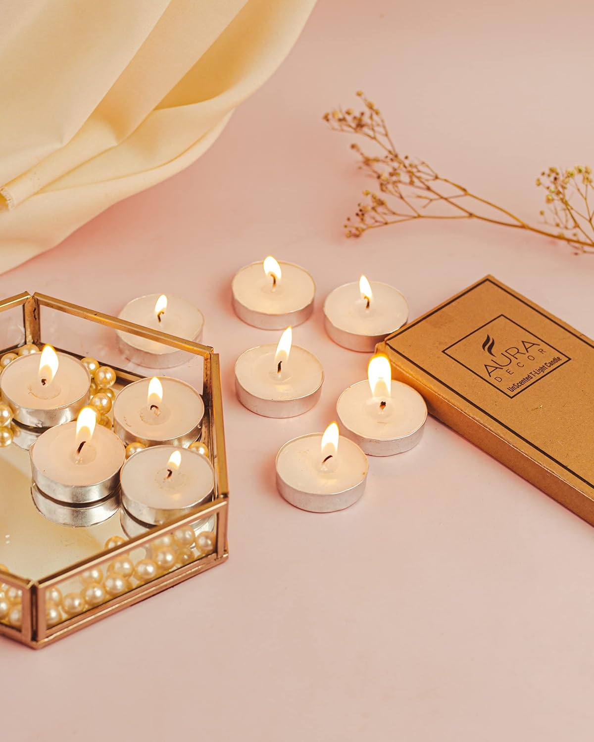 CUPS TEALIGHT CANDLE | 3 HOUR BURNING TIME UNSCENTED PACK OF 10 BEST FOR DECOR