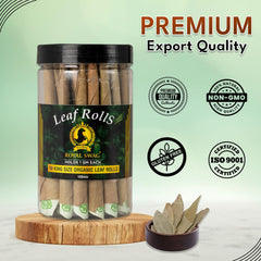 Royal Swag 100mm King Size Leaf Rolls Ready To Use Cones Jar Of 50 Pcs Pack With 1 Filling Stick, Super Slow Burning, Real Tendu Palm Leaf |Natural Toasted Palm Leaf Wrap|