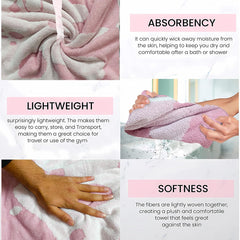 Enrich Homes Bath Towels 550 Gsm | For Women Large Size Absorbent Microfiber Bath Towel 2x Softer Than Cotton Towels (Pink)