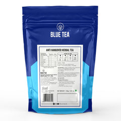 Blue Tea Caffeine Free Anti Hangover Herbal Tea - 50 Pyramid Tea Bags In Zip Lock Pack | Super Antioxidant - Gluten Free, Non-GMO, Zero Sugar, 100% Vegan