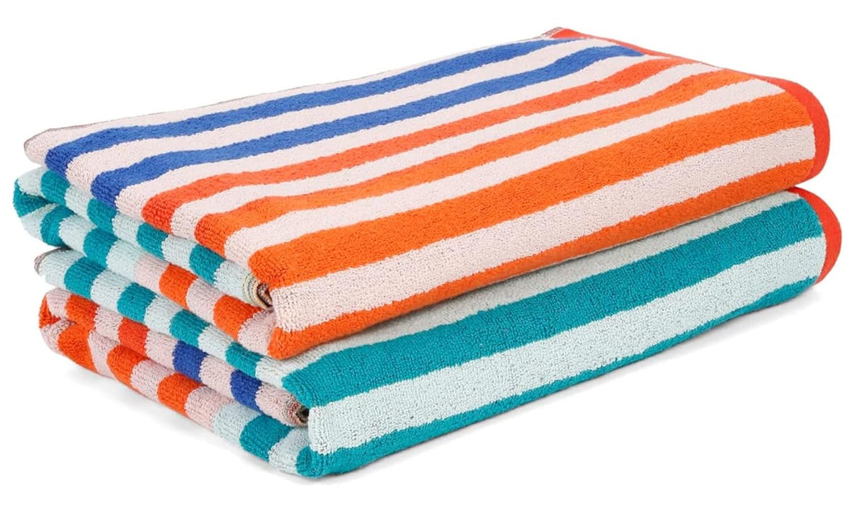 Ambra Linens Highly Absorbent Bath Towels 1 Kg | 100% Cotton, Soft & Plush All Seasons Use, Extra Large Size (Aqua)- Pack Of 2