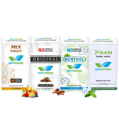 Herbal Cigarettes 100% Tobacco & Nicotine Free Combo Pack Of Menthol, Original, Paan & Mix Fruit Flavour Smoke (10 Sticks Each) Made With Ayurvedic Herbs, Tobacco Alternatives - Non Addictive