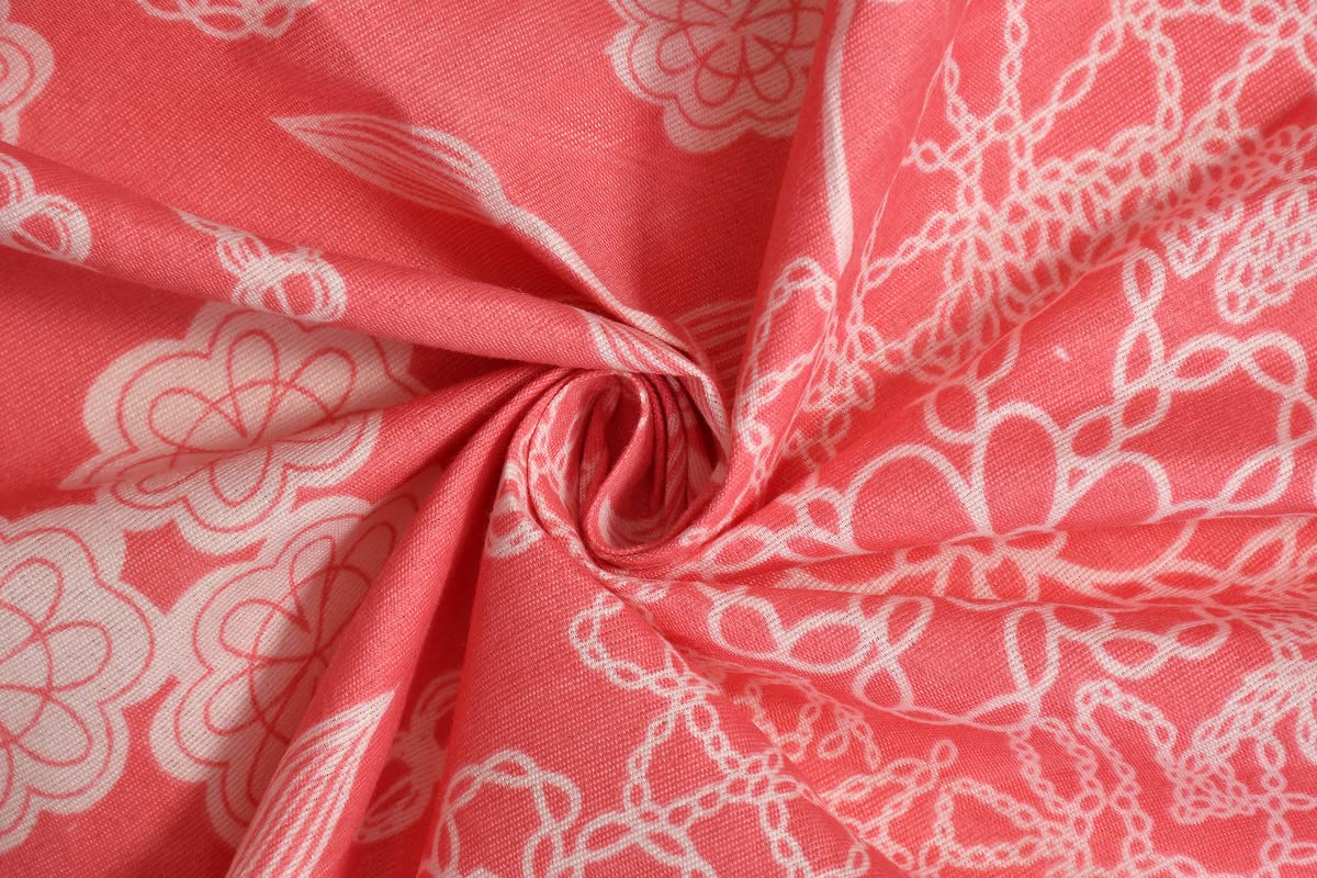 100% Microfiber Bedsheet For Double Bed With 2 Pillow Covers - 90 X 88 Inches, Pink | 144 Thread Count Wrinkle Free & Soft Touch Small Flower Print Sheet