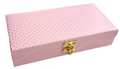 Decorative & Attractive Box Cash Box, Shagun Box, Jewellery Box, Money Box Envelop Wedding, Gift Box, Bangel Box With Golden Dotted Embroidery Design, Colour - Rose Pink, Pack Of 1