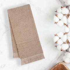 Prime Club Premium 100% Cotton Hand Towel 400 Gsm | Bathroom Essentials Soft Quick-Dry Cotton Towel (Biscotti) - 2 Pcs