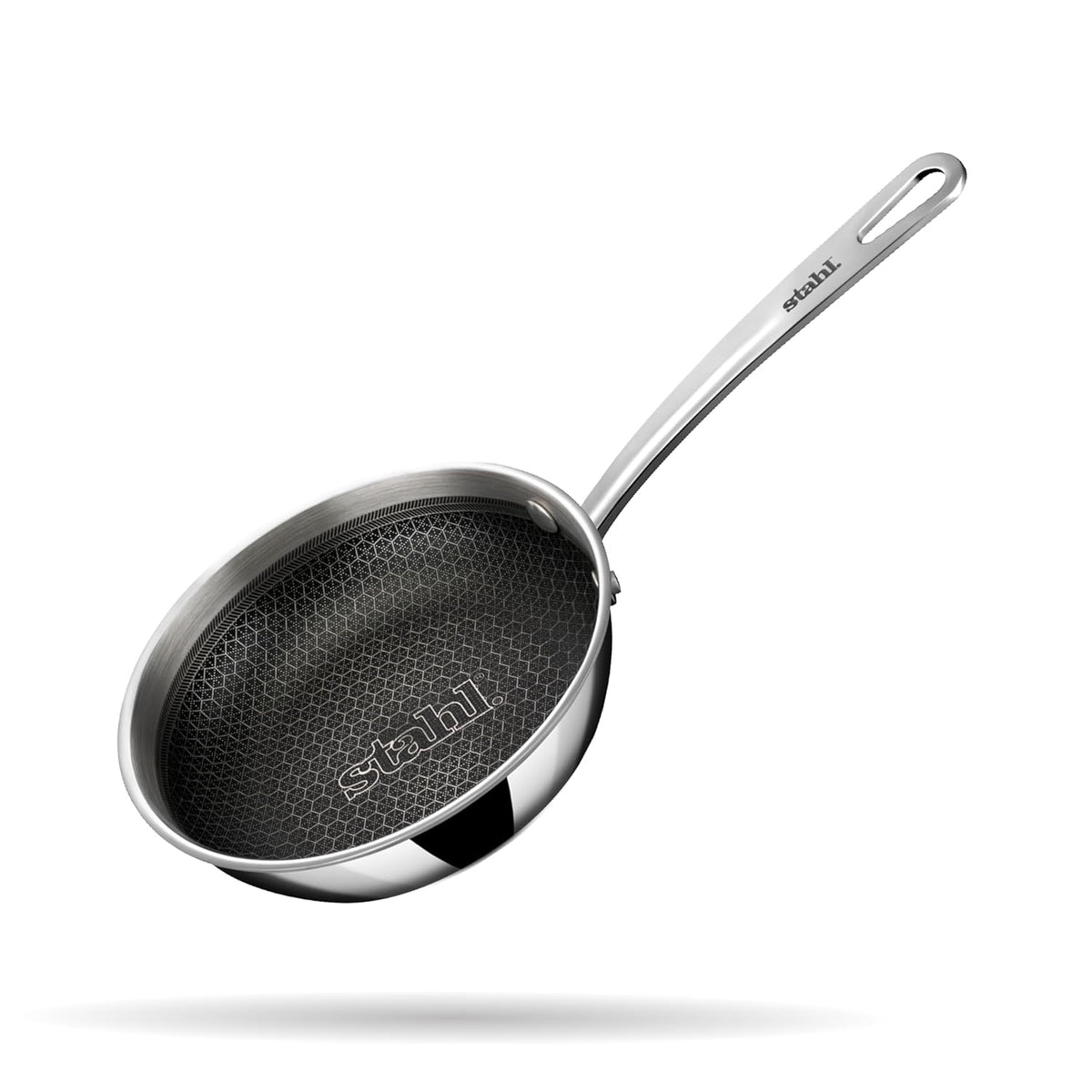 Artisan Hybrid Stainless Steel Triply Frying Pan With Lid - Non Stick, Induction Base Fry Pan | 0.9 Liters, 18 Cm