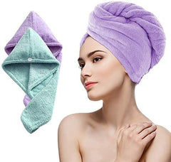 Fezora Hair Towel Wrap Absorbent Towel Hair-Drying Bathrobe Magic Hair Warp Towel Super Quick-Drying Microfiber Bathing Cap For Women (Multicolor)
