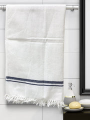 Athom Living Premium Cotton Light Weight Quick-Dry High Absorbent Cotton Bath Towel 250 Gsm, (Blue Stripes)