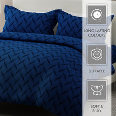 Cotton Blend Bedsheet King Size Set With 2 Pillow Covers - Size 107 X 101 Inches, Navy Blue | Light Weight & Breathable, Bedsheets Safe & Comfortable For Every Season