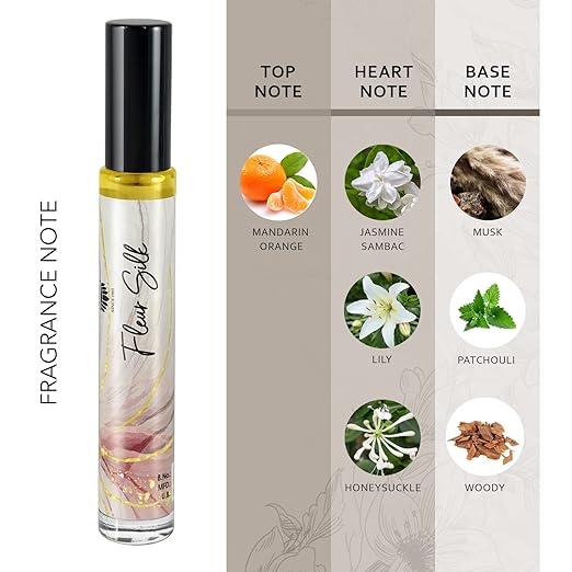 Ajmal Women Artisan Fleur Silk Long-lasting Concentrated Perfume Roll-on 10ml 0.3 Fl.oz. | Perfect Gift For Wife