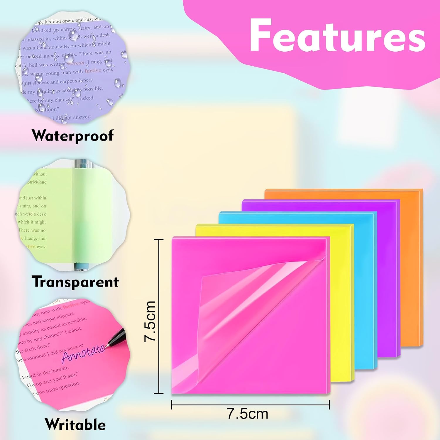 250 Sheet Super Sticky Notepad, Plain Notes For Lists & Longer Notes | 2 Times Sticking Power