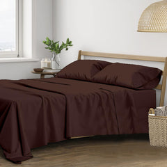 Plain Queen Size Double Bedsheet With 2 Pillow Covers (86 X 104 Inch, Chocolate Brown) | Breathable & Skin-Friendly | Ideal For Hotel, Guest House, Bedroom