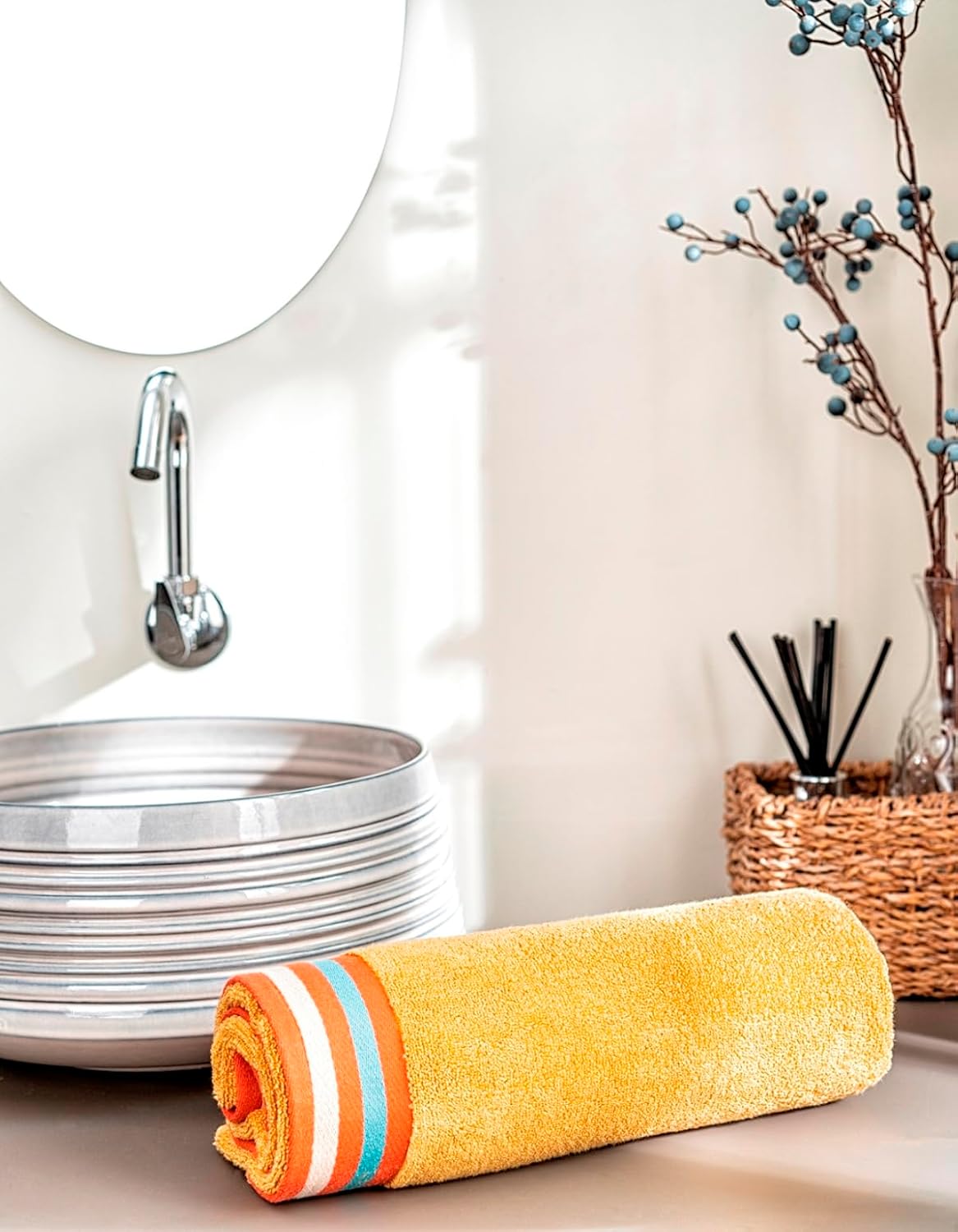 Ddecor Cotton Bath Towel 1000gsm (Gold)- Pack Of 2