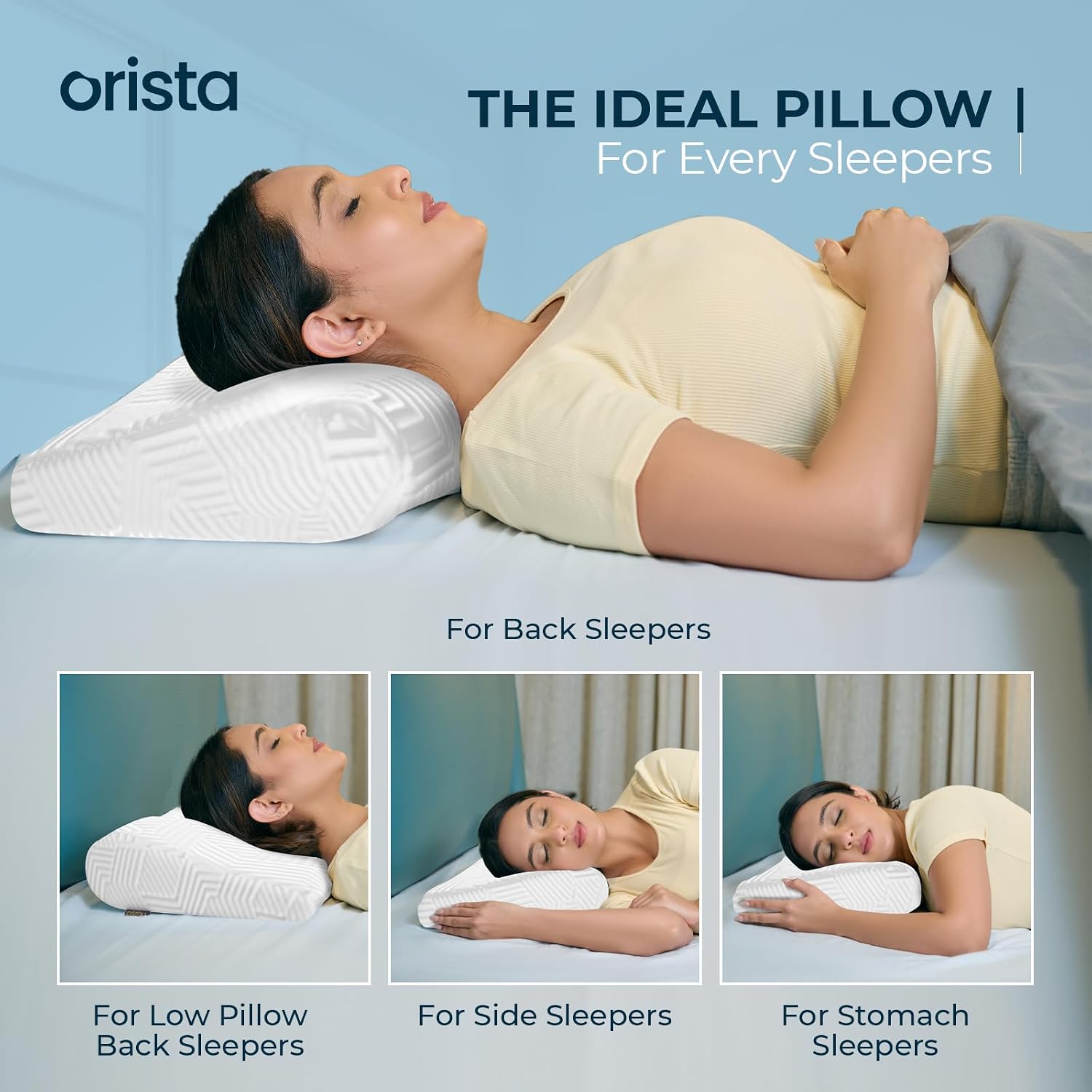 Advance Gel Blended Cervical Memory Foam Pillow, White, King Size - 23 X 14.5 X 4.5 Inch | Neck & Shoulder Support, Pillow For Sleeping | Improves Posture & Spinal Alignment - Set Of 2