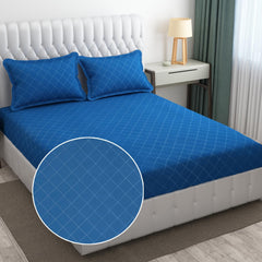 Check Blue Bedsheet For King Size With 2 Pillow Cover (90 X 95 Inches) | Softer & Durable For All Season | Ideal For Daily Use Home Bedsheet