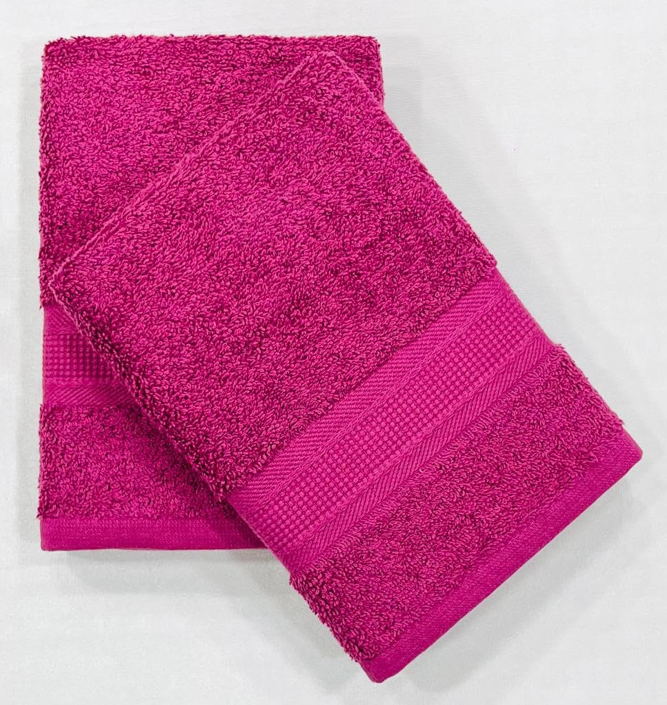 Bombay Dyeing Plain Santino 500 Gsm Cotton Hand Towel Set - Mahroon (2 Piece)