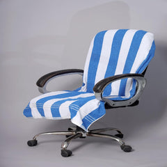 Vvip Home 100% Cotton Luxary Office Chair Towel 550 Gsm (Blue Line)