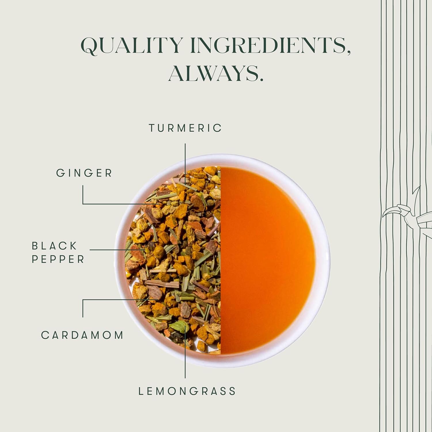 Luxmi Estates Turmeric Timeout Spice Herbal Tea - 50gm, 1.7 Ounce, 25 Tea Bags | USDA Certified Organic Herbal Tea - Caffeine Free Herbal Tea | Made With Turmeric, Ginger, Cardamom, Black Pepper