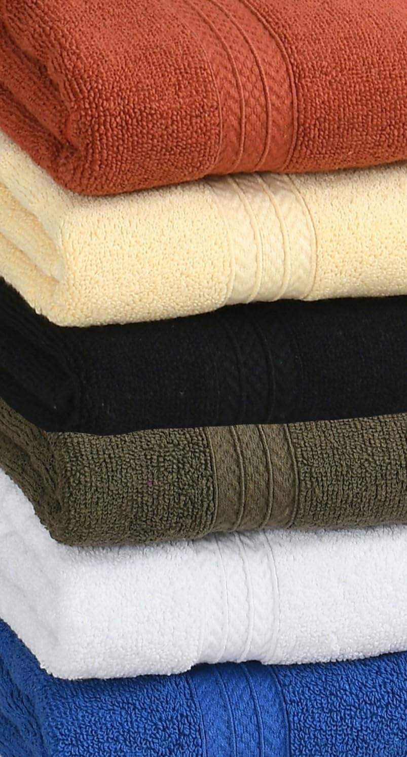 Pure Cotton Hand Towel 1200 Gsm | Luxury Towels For Home, Sports & Kitchen | Multicolor (Set Of 6)