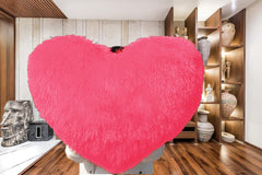 Love Heart Pillow Best Gifts For Birthday Valentine's Day, Pink - Big Size | Thanks With A Grateful Heart Love Fur Throw Pillow Cushion | Beautiful Heart Pillow, Washable - Pack Of 1