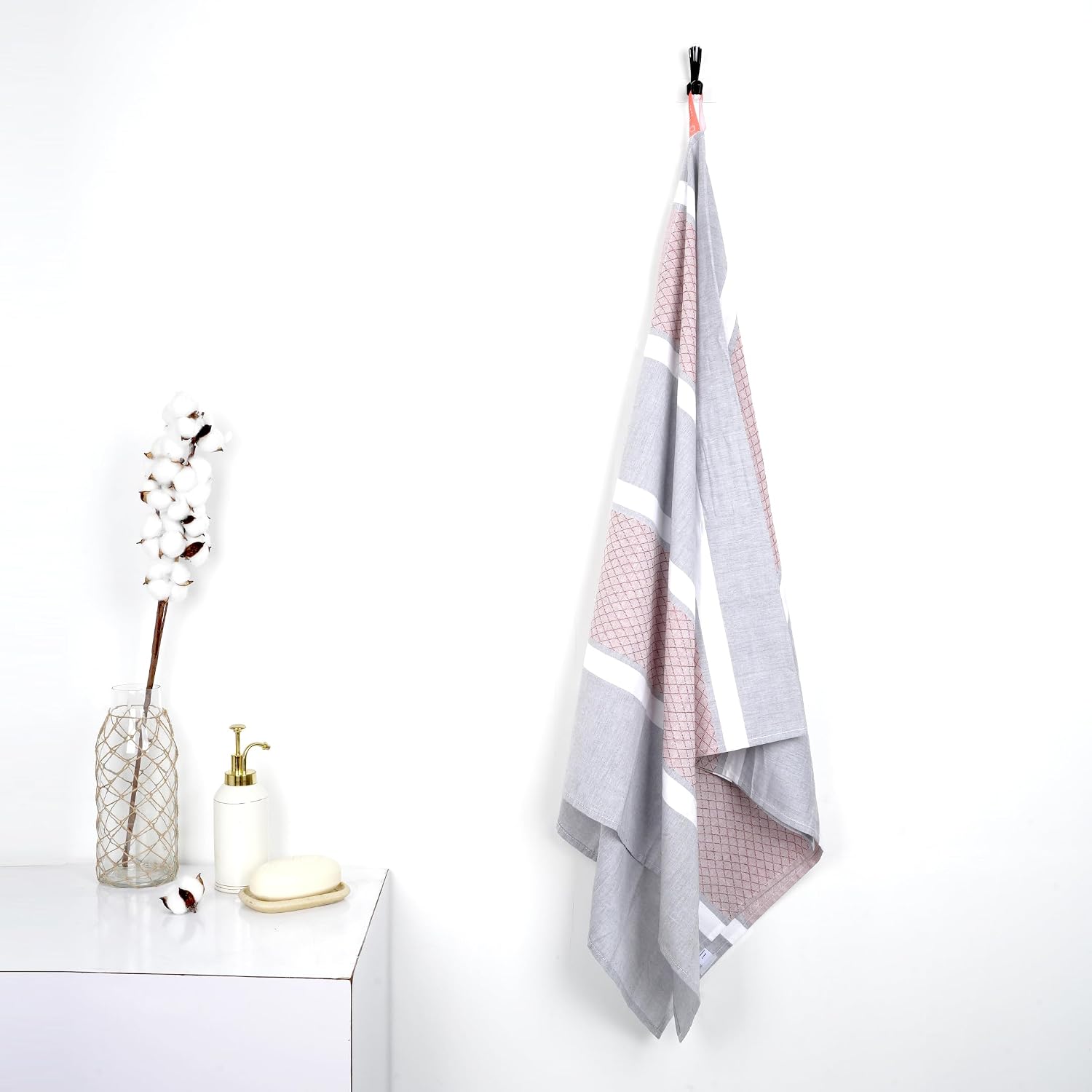 Thirsty Towel Cotton Brocade Bath Towel 230 Gsm | Quick Dry Lightweight High Absorbent Compact Towel (Autumn Brown)