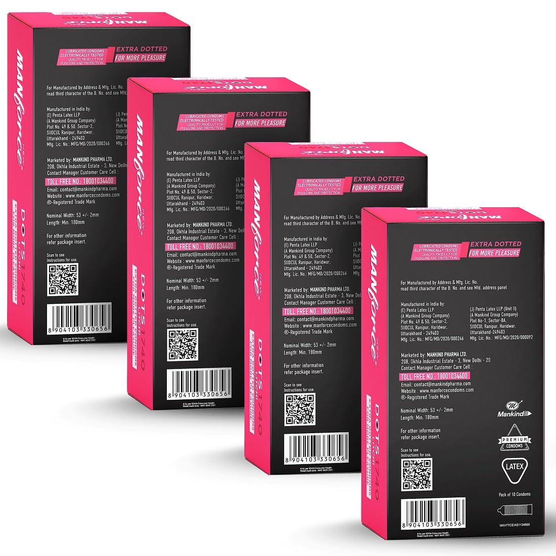 Manforce Litchi Flavoured Extra Dotted Condoms For Men 40 Pcs Latex For Her Enhanced Pleasure