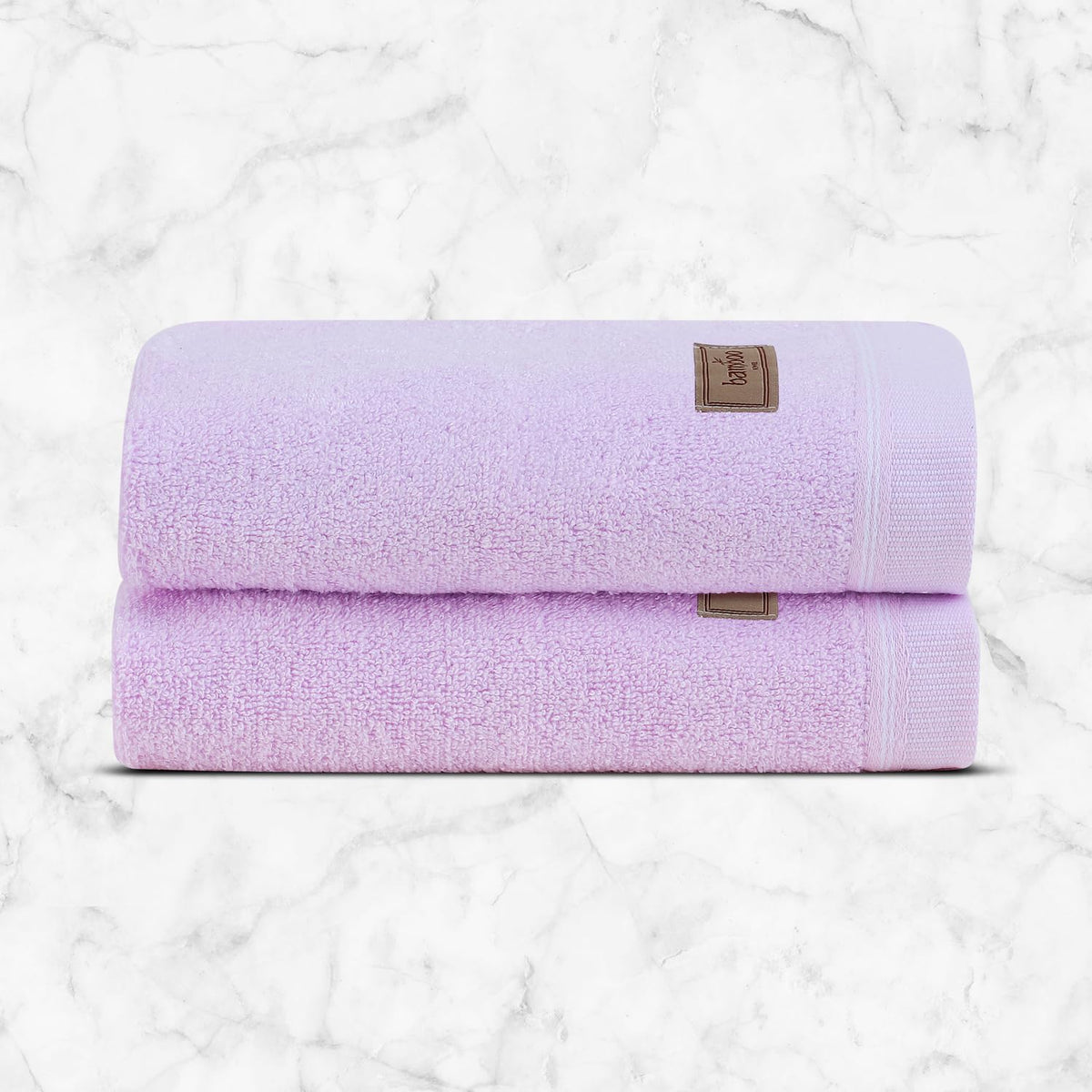 Spread Spain Bamboo Hand Towel 360 Gsm | Ultra Soft Absorbent & Quick Dry Towel For Daily Use, Gym, Pool, Travel, Sports & Yoga Set of 2 (Lavender)