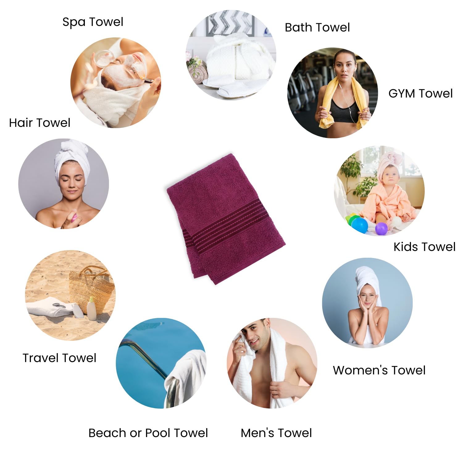 Micro Cotton Remy Basel Luxury Terry Cotton Bath Towel 550 Gsm | Super Comfortable 100% Long Staple Cotton Bath Towel (Marron)