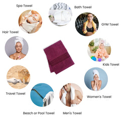 Micro Cotton Remy Basel Luxury Terry Cotton Bath Towel 550 Gsm | Super Comfortable 100% Long Staple Cotton Bath Towel (Marron)