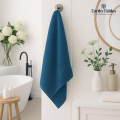 Earthy Fables Premium Bath Towel 600 Gsm | 100% Combed Cotton Ultra Soft, Quick Dry & Highly Absorbent For Home, Travel And Acne-Prone Skin (Dark Teal) Set Of 2