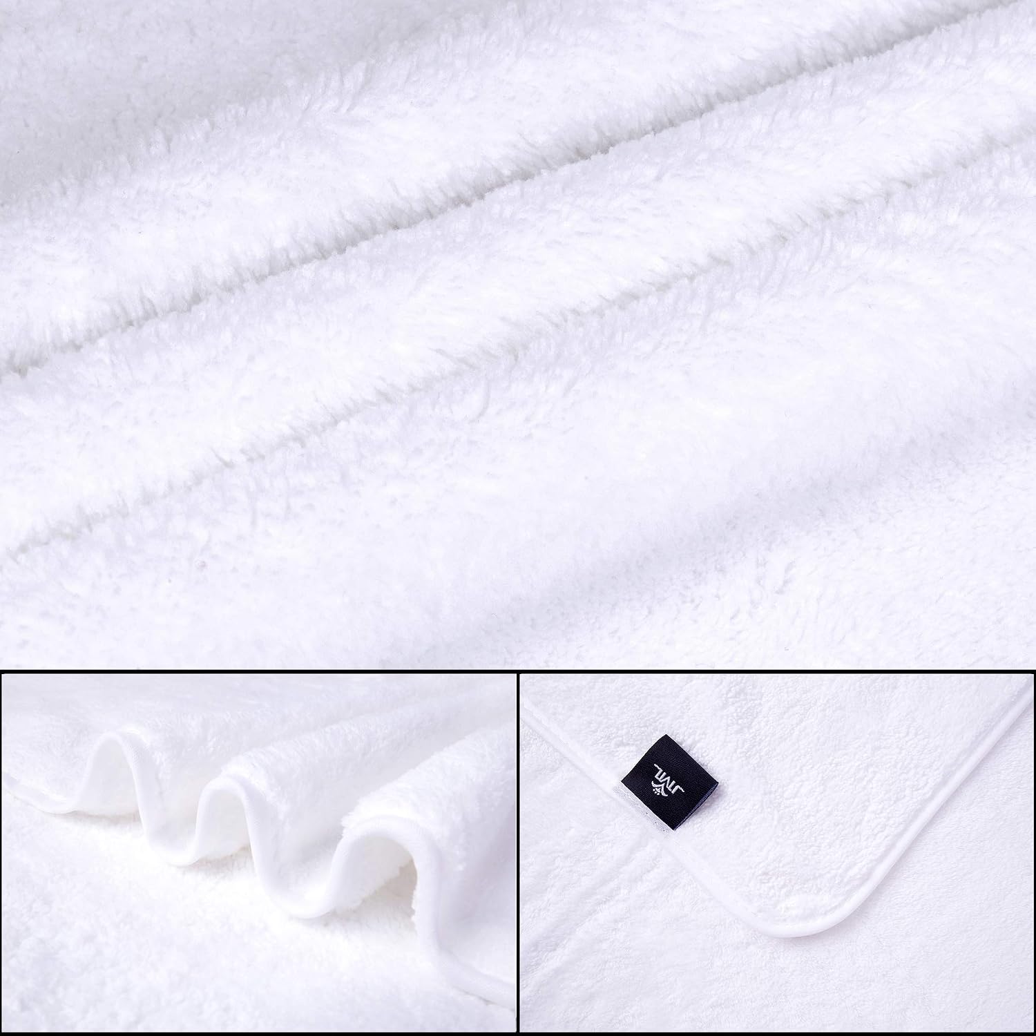 Jml Fleece Bath Towel 900 Gsm | Super Soft And Absorbent, Lint Free, Fade Resistant Oversized Bath Towel (White) - Pack Of 2