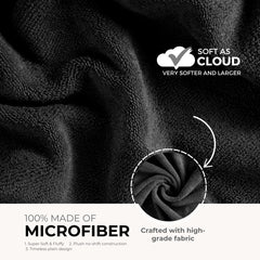 Black Gold The Finer Touch Premium Microfiber Bath Towels 800 Gsm | Lightweight Ultra-Soft Fade Resistant (Black) - 2 Pcs