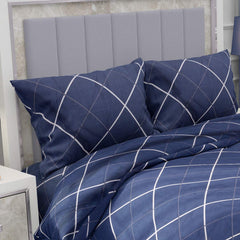 King Size Bedsheet For Double Bed With 2 Pillow Cover - 72 X 78 Inches, Navy Blue | Material Is Soft & Comfortable | All Around Elastic Fitted Bedsheet