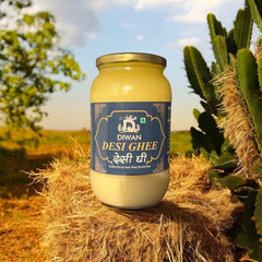 Organic Natural Desi Ghee By Diwan | Rich & Aromatic Natural Healthy Authentic Bilona Ghee Good For Bones Health | (500ml) 16.9 Ounce | Jar Pack