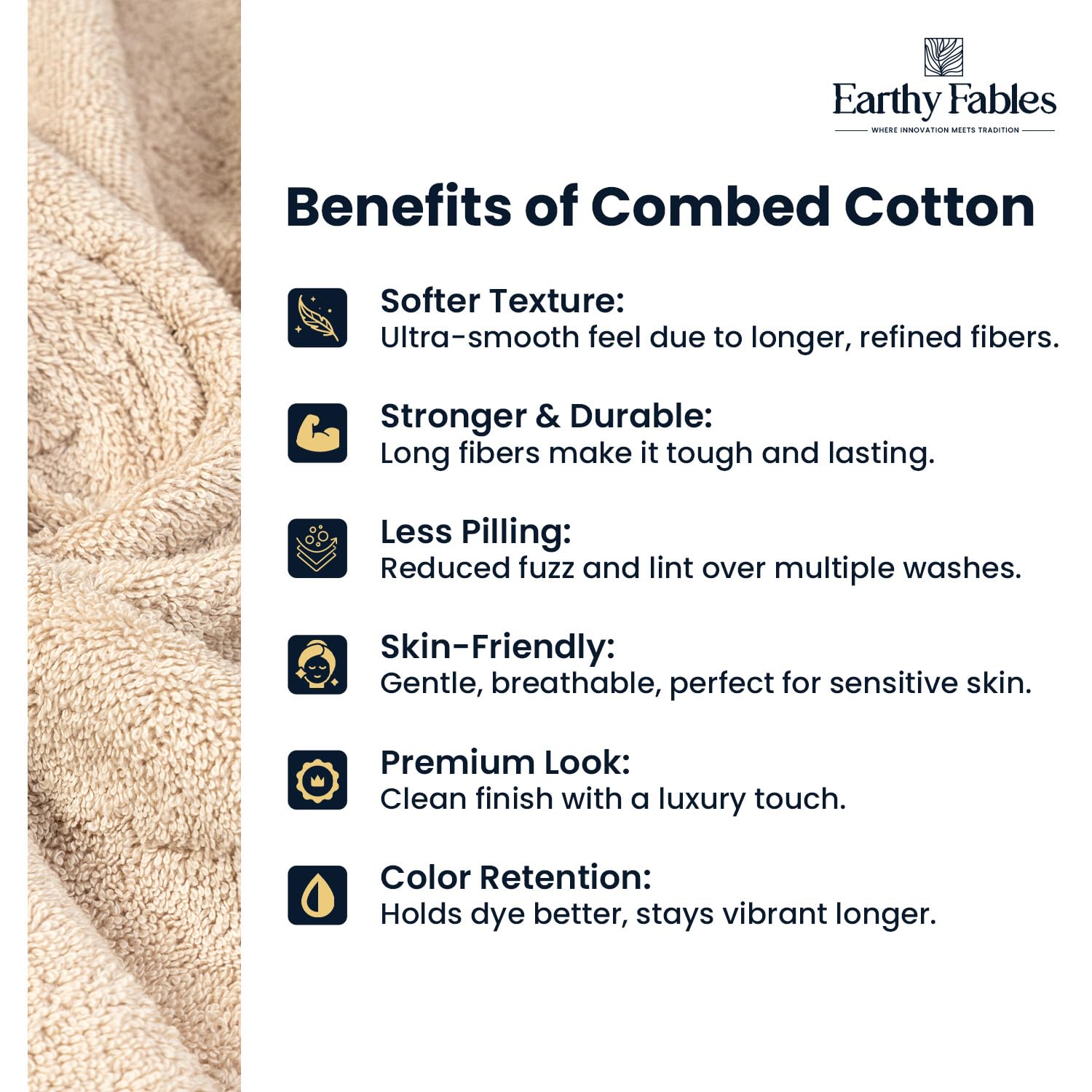 Earthy Fables Premium Face Towels 600 Gsm | Ultra Soft, Quick Dry & Highly Absorbent, For Gym, Travel & Acne-Prone Skin | Set Of 3 (Beige)