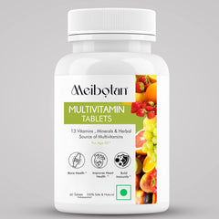 Meibotan Multivitamin For Men & Women, With Zinc, Vitamin C, D3, Multiminerals & Ginseng Extract, Enhances Energy, Stamina & Immunity For Age 50+ | 60 Tablets 100gm 0.2lbs